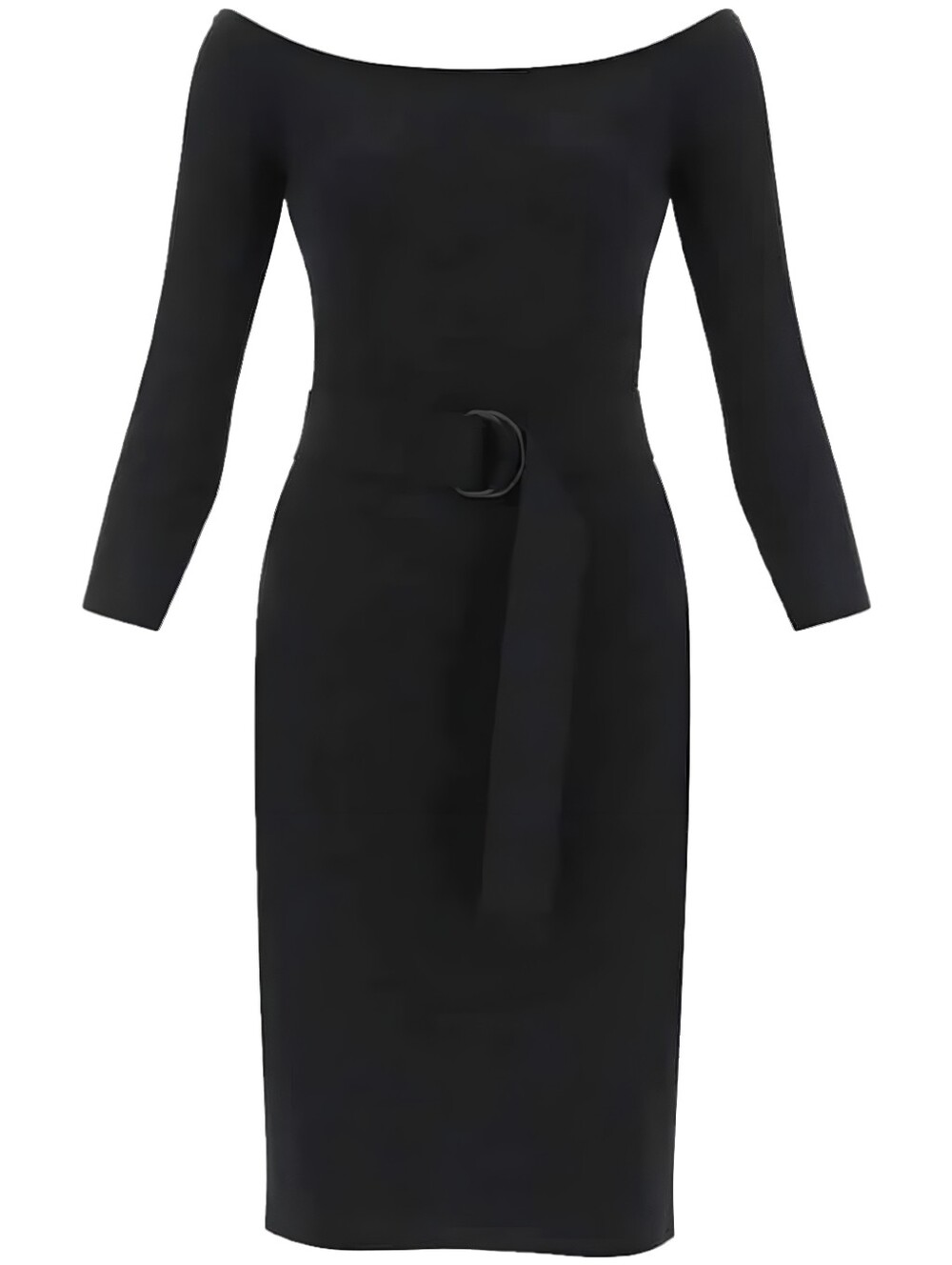 Norma Kamali Off Shoulder Dress to Knee in Black XXS NWT